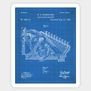 Adding Machine Patent - Accountant Accounting Office Art - Blueprint Sticker